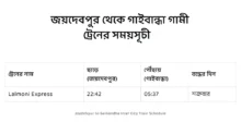 joydebpur to gaibandha train schedule