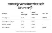 joydebpur to mymensingh train schedule today